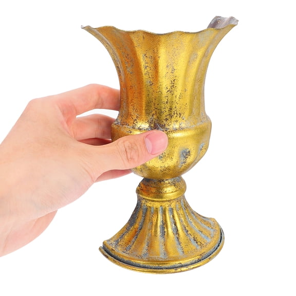 OUNONA Mini Rustic Metal Wall Planter Vintage Half Vase Indoor Wall Mounted Flower Pot Farmhouse Hanging Planter for Home Decor