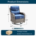 thumbnail image 7 of Unnifurnzi Outdoor Swivel Glider Patio Chairs-Patio Swivel Chairs Set of 4 with 6 Inch Thick Cushions High Back Patio Chairs for Deck Porch Poolside Balcony-Gray/Blue, 7 of 7