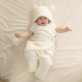 thumbnail image 3 of Manta unisex para bebé, saco de dormir tipo nido para bebé, saco de dormir con capucha para recién nacidos (blanco, de 0 a 3 meses), 3 of 5