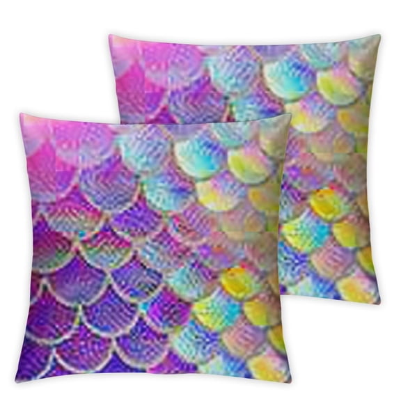 Pillowcase Mermaid Stars Rainbow Galaxy King Size  Pillow Cover Protector Pillow Sham Pillow Case with Zipper for Long Throw Pillow