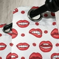 thumbnail image 3 of Ambesonne Vintage Grommet Curtain, Woman Lips with Gestures, 50" x 72", Vermilion and White, 3 of 6