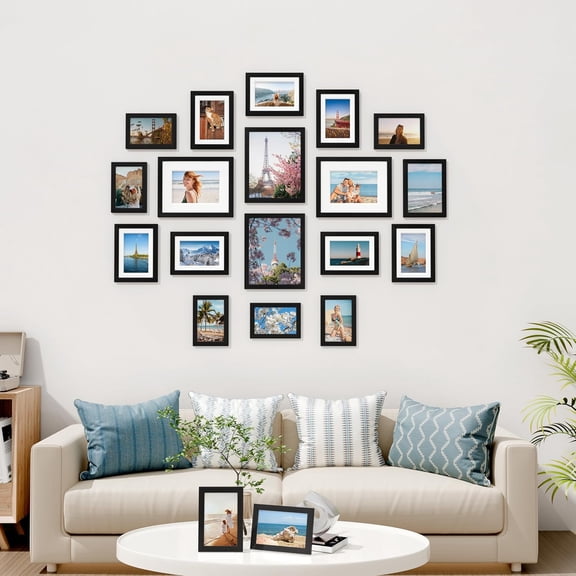 Picture Frames Set of 20, Picture Frames Collage Wall Decor for Wall Mounting or Tabletop Display, Gallery Wall Frame Set with 4Pcs 8x10, 8Pcs 5x7 and 8Pcs 4x6, Black