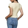 thumbnail image 3 of Work Tank Top for Women Sleeveless Crew Neck Business Casual Shirts with Belt M Apricot, 3 of 6