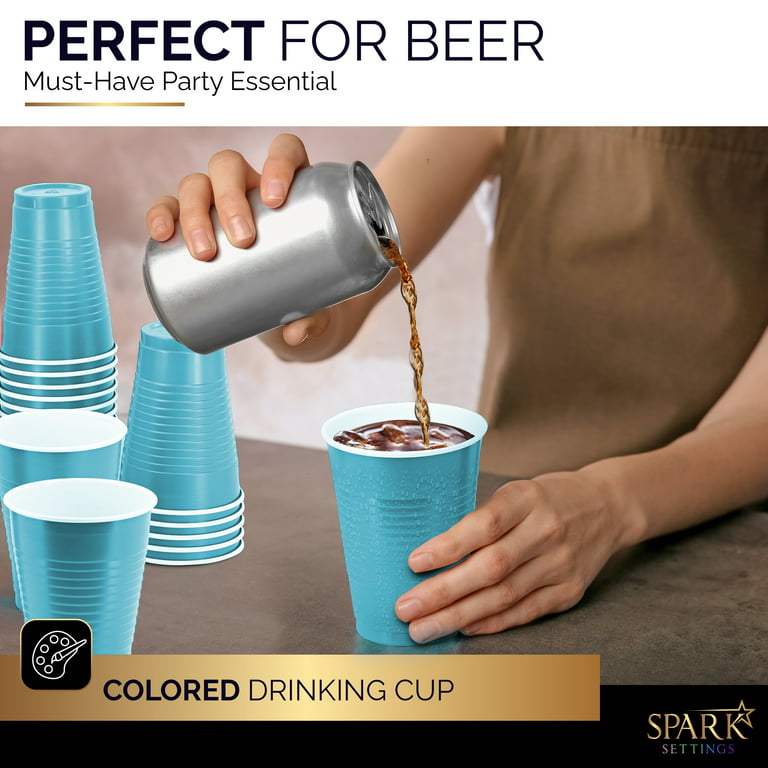 Disposable Plastic Cups, Blue Colored Plastic Cups, 12-Ounce Plastic Party  Cups, Strong and Sturdy Disposable Cups for Party Cup, 50 Pack -By Amcrate