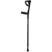Lightweight Foldable Forearm Crutch, Aluminum Walking Stick,Height Adjustable, Ergonomic Handle with Comfortable Grip 2ZG-02BM (Black)