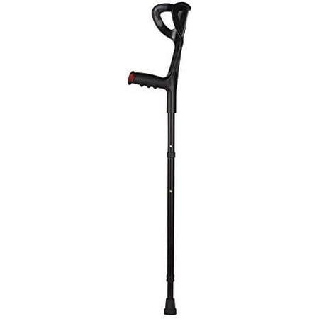 Lightweight Foldable Forearm Crutch, Aluminum Walking Stick,Height Adjustable, Ergonomic Handle with Comfortable Grip 2ZG-02BM (Black)