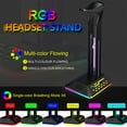 thumbnail image 6 of SDJMa RGB Gaming Headphone Stand Desk Headset Color Changing Hanger Base with 2 USB Ports for Desktop PC Gaming Earphone Accessories, 6 of 9