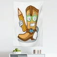 thumbnail image 1 of Nerd Tapestry, Smiling Cowboy Boot Student Back to Pen Glasses and Bowtie Cartoon Print, Fabric Wall Hanging Decor for Bedroom Living Room Dorm, 5 Sizes, Brown and Apricot, by Ambesonne, 1 of 1