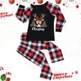 thumbnail image 2 of Odeerbi Christmas Pajamas for Family Holiday Plaid Long Sleeve Family Christmas Pajamas Matching Sets Kids Print Parent-child Suit Two-Piece Sleepwear Xmas Family Matching PJs Set Black, 2 of 5