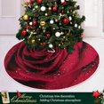 thumbnail image 6 of FMSHPON Valentine's Mother's Day Red Rose Xmas Christmas Tree Skirt Stand Mat for Holiday Party Decoration Indoor Outdoor 48 inches, 6 of 6