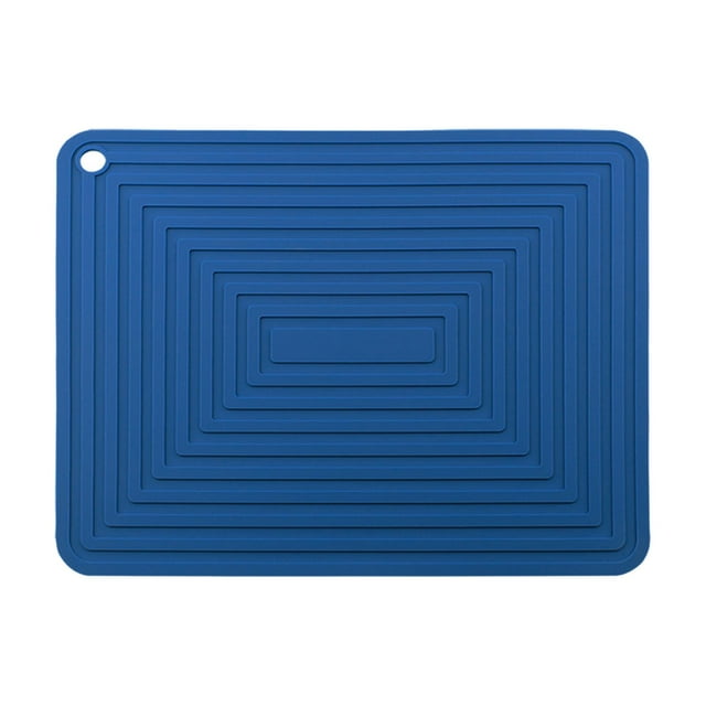 Alfombrilla de silicona para platos, soporte para calientes a prueba de agua, aislamiento térmico 45x40cm de secado de utensilios , Navy blue BLESIY Almohadilla de drenaje de silicona