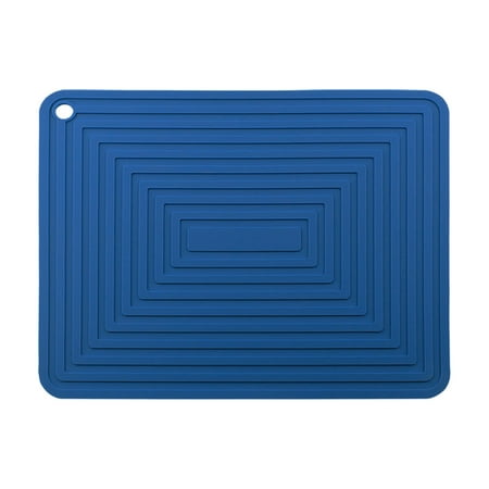 

Silicone Dish Draining Mat Pot Holder Heat Resistant Waterproof 45cm X 40cm Dish Draining Mat Draining Board for Dishes And Utensils Navy blue