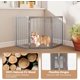 thumbnail image 5 of JJUN Freestanding Dog Gate for Small Medium Dogs, 63" W x 30" H Foldable 3-Panel Wooden Pet Gate, No Assembly Required, Indoor Safety Fence for Doorways, Stairs, Hallways, Bedrooms (Gray), 5 of 9