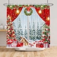 thumbnail image 5 of Tchckioa Christmas Snowy Window Flowers Shower Curtain for Bathroom,36x72 Inch Waterproof Hooks Bath Curtain Decor, 5 of 6