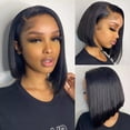 thumbnail image 4 of Bob Wig Human Hair 13X4 Lace Frontal Bob Wigs For Black Women Human Hair Glueless Straight Bob Lace Front Wig Natural Color Wigs, 4 of 7