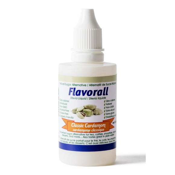 Greeniche Natural | Flavorall Classic Cardamom | 50 ML | Organic and Pure Stevia Sweetener Drops | Perfect Sugar Alternative | No Bitter Aftertaste