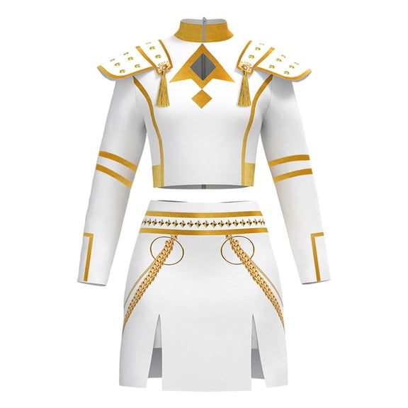 Halloween Popular Singers Idol Cosplay Costume, Popular Star Idol Stage Show Costume, Includes Top and Skirt, Casual Role Play Outfit for Adults Halloween Cosplay, XXL