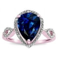 thumbnail image 3 of Star K � Vintage Look Halo Large 11x8 Pear Shape Created Sapphire Ring, 3 of 9