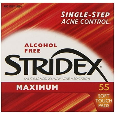 Stridex Strength Medicated Pads Maximum Alcohol-Free Soft Pads 55ct, 6-Pack