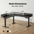 thumbnail image 5 of 62.9" Electric L Shaped Standing Desk ,Adjustable Height Corner Desk with Monitor Shelf, Sit Stand Table for Home Office Computer Workstations,Splice Board,Black, 5 of 8