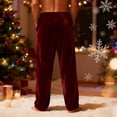 thumbnail image 4 of Men's Fleece Pajama Pants Comfy Flannel Elastic Waist PJ Bottoms Classic Solid Color Lounge Pants with Pockets, 4 of 6