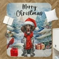 thumbnail image 4 of Merry Christmas German Shorthaired Pointer Enjoys Woofmas Winter Xmas Holiday Cozy Sherpa Blanket GSP Lover Dog Gift Warm Soft Throw Blanket - 02022, 4 of 5