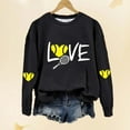 thumbnail image 4 of Baqcunre Womens Hoodies Women's Love Tennis Casual Hoodie Long Sleeve Sweatshirts Soft Printed Shirts Women's Winter Sweatshirt Tops Crewneck Sweatshirts Plus Size Tops Black L, 4 of 6