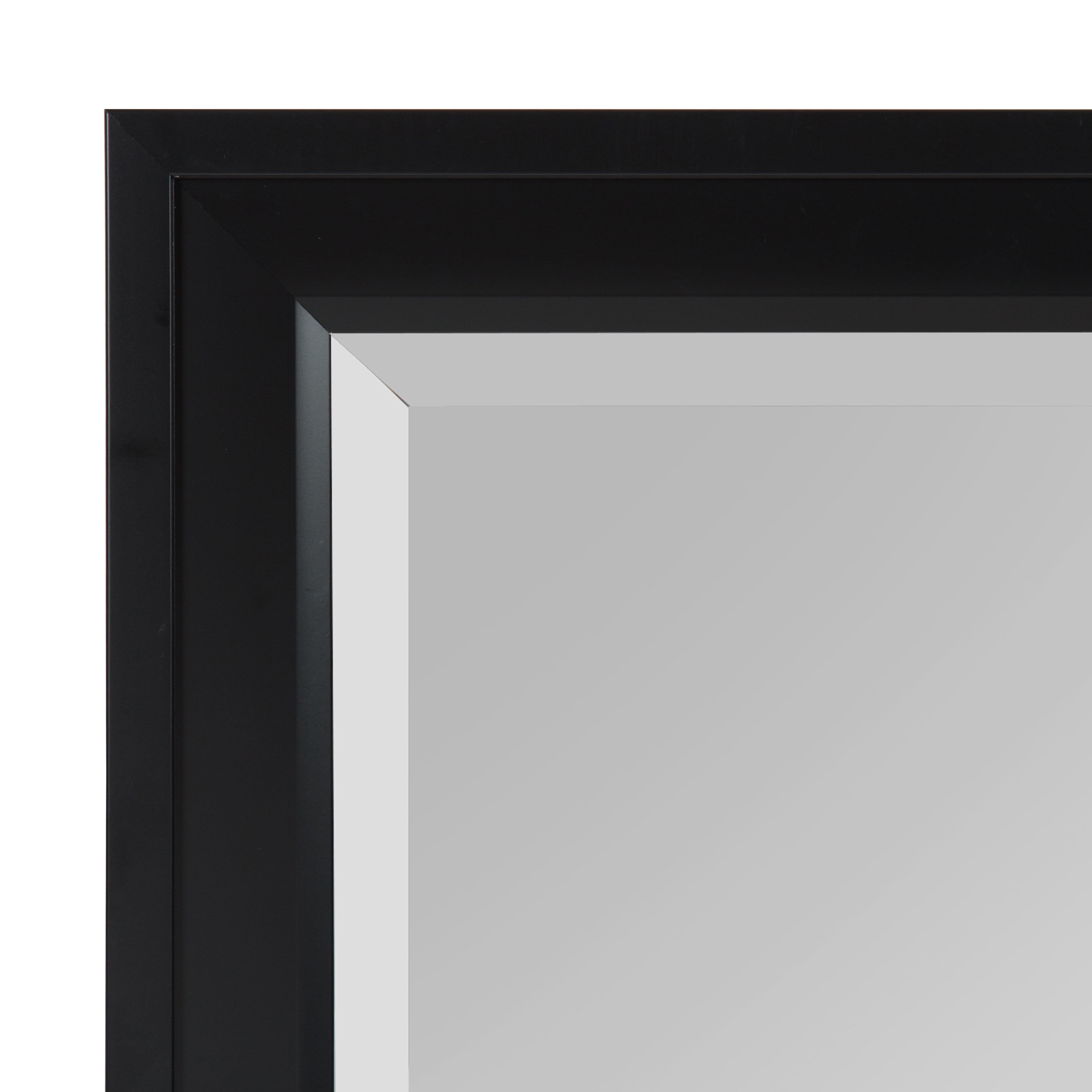DesignOvation Bosc Framed Decorative Rectangle Wall Mirror, 27.5x39.5 Black