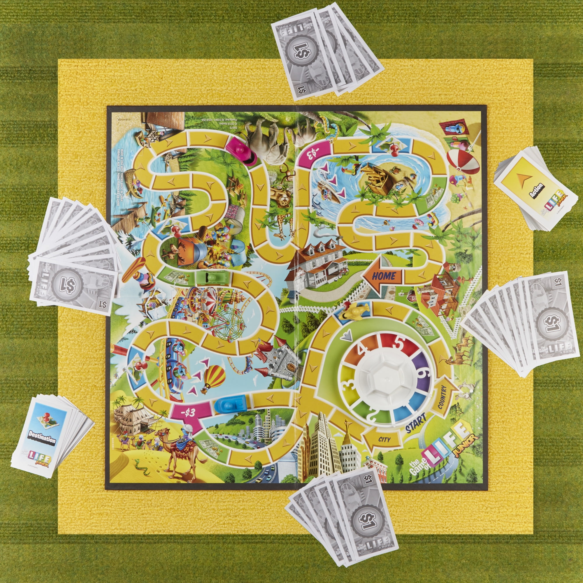  Hasbro Gaming The Game of Life Junior Board Game for Kids Ages  5 and Up,Game for 2-4 Players : Toys & Games