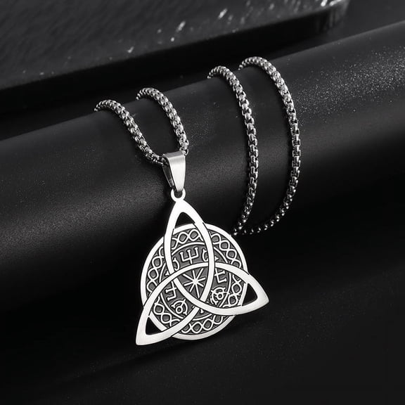 Stainless Steel Witch Celtic Knot Nordic Pendant Necklace For Men Women Amulet Decoration Jewelry Commemorative With For You Accessories Trendy Creative Best For Gift