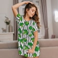 thumbnail image 3 of Yiaed Broccoli 2 Print Women's Loose-Fit Short Sleeve Nightgown, Soft and Comfortable Sleep Dress for Relaxation and Sleepwear, 3 of 6