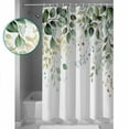 thumbnail image 3 of Small Stall Shower Curtain 36x72 Inch Narrow Half Size Eucalyptus Leaf Bath Curtains Bathroom Decor Weeping Green Botanical Summer Waterproof Fabric Shower Curtain Set with Hooks 36 Inch, 3 of 6
