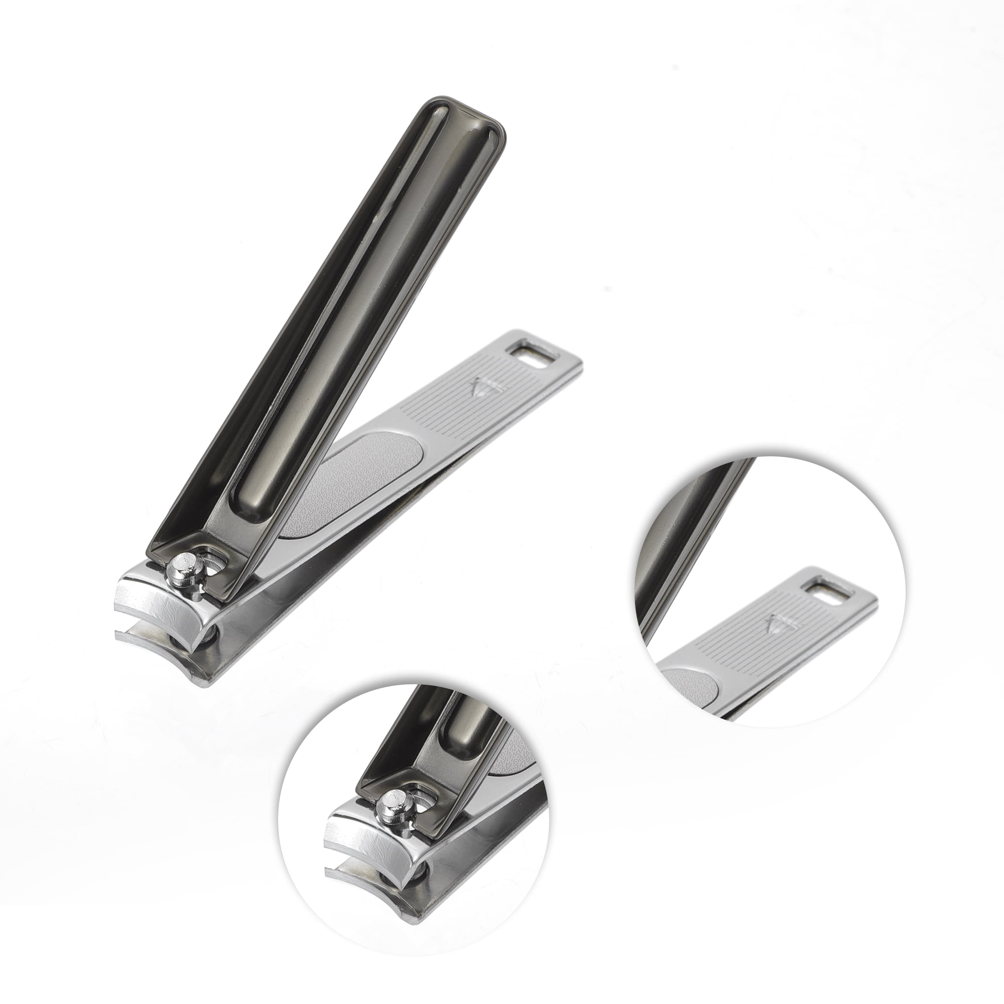 Unique Bargains Durable Vertical Pattern Nail Clippers 1 Pc Titanium Tone