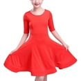 thumbnail image 3 of YM YOUMU Girls Latin Dance Dress Short Sleeve for Ballroom Salsa Practice, 3 of 4