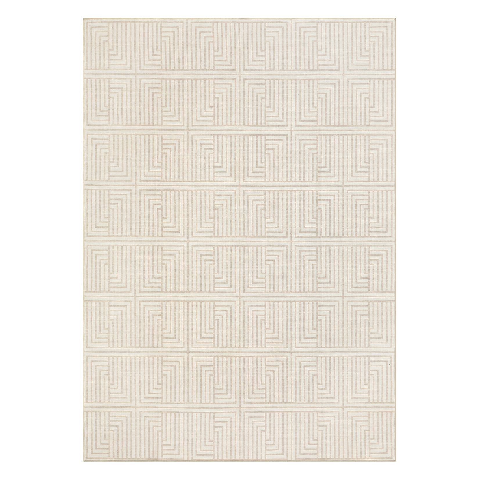 Waterproof Outdoor Rug 9x12FT - Modern Beige Design for Patio & Porch