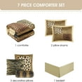 thumbnail image 4 of Lanco Aris Leopard Print 7-Piece Comforter Set, Brown, Black, California King, Fill 100% Polyester, Abstract, 4 of 7