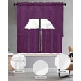 thumbnail image 2 of Purple Burlap Texture Swag Curtains for Living Room/Bedroom Windows, Farmhouse Vintage Purple Kitchen Curtains and Valances Set 36 Inch Length, Light Filtering Swags Valance Curtain Panels, 2 of 5