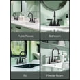 thumbnail image 3 of 4-inch Bathroom Faucet with Pop up Drain and Two Supply Hoses, Lead-Free Stainless Steel 2-Handle Centerset Faucet for Vanity, RV Matte Black, 3 of 8