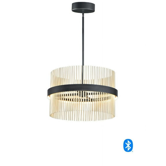 -106W 2 Led Pendant-23.75 Inches Wide By 15 Inches High-Black/Satin Brass Finish Et2 Lighting E34205-Bksbr