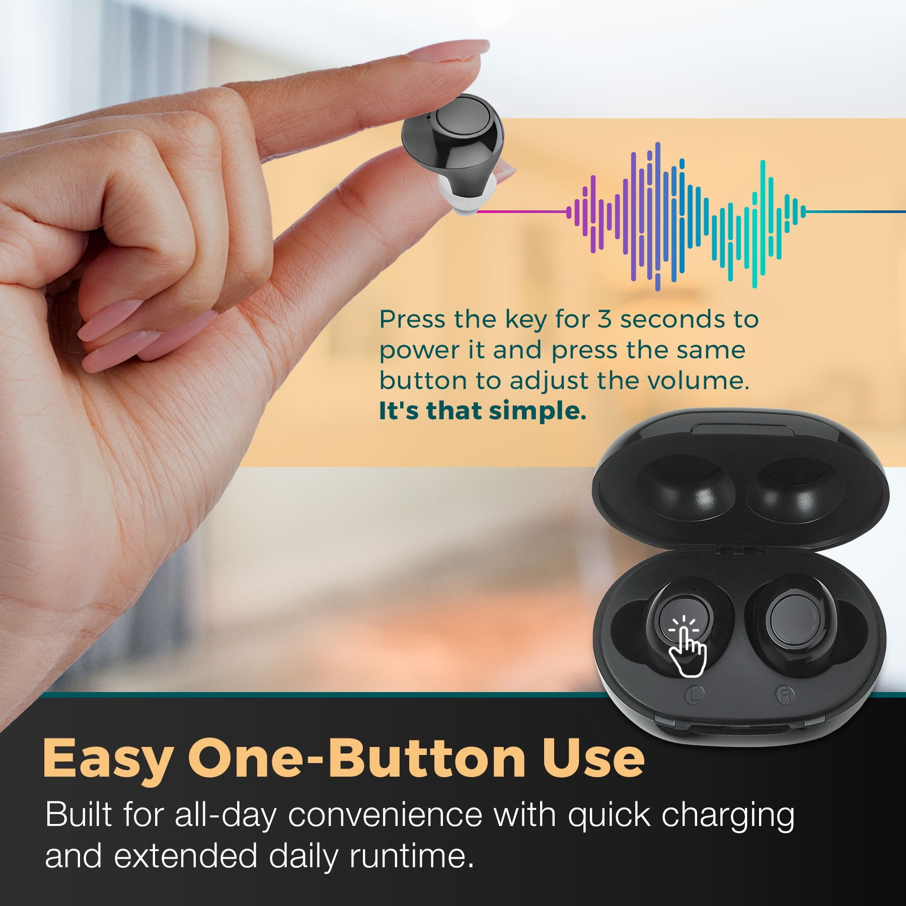 MEDca Digital Hearing Personal Sound Multicolor Rechargeable Amplifier 2 Piece Set