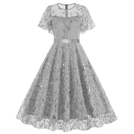 eileial Women Floral Dress Summer Boho Corset Square Neck Strapped Swing A Line Beach Wedding Party Vintage Ball Gown(Blue S)