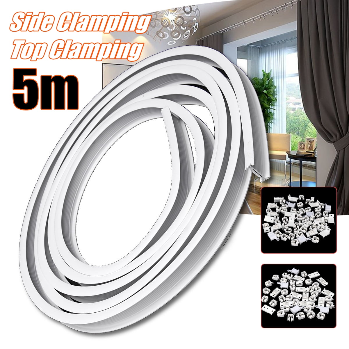 5 Mtr Jet Bay Track Bendable Straight Bay Window Curtain