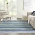 thumbnail image 4 of 7â€™ x 10â€™ Navy Blue Ornate Stripes Area Rug, 4 of 6