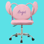 Impressions Vanity Angel Swivel Vanity Chair, 360 Degree Rotation, Wheels, Adjustable Seat Height