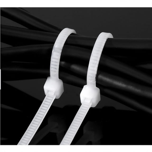 250 Pack 9.8 Inch White Zip Ties, Heavy Duty Self-Locking Nylon Cable Ties, 120lbs Tensile Strength, UV & Heat Resistant Wire Wraps for Indoor Outdoor Home Garden Workshop