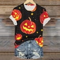 thumbnail image 5 of felwors Plus Size Halloween T Shirt Women Funny Graphic Print Fall Short Sleeve Tee Tops Red, M, 5 of 7