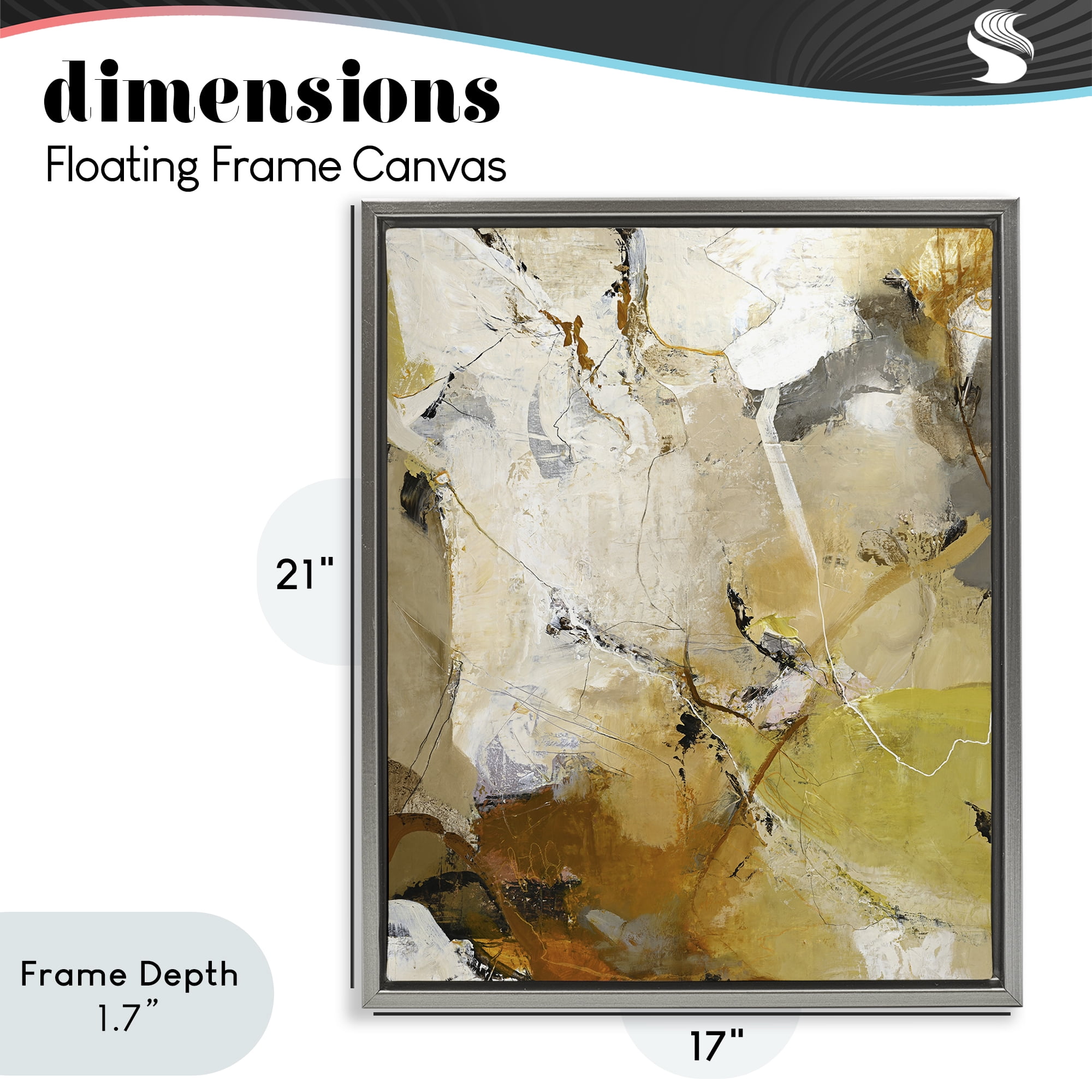 Stupell Industries Warm Earth Tones In Motion Gray Framed Floater Canvas Wall Art, design by Design Fabrikken