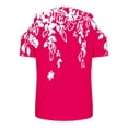 thumbnail image 4 of Tops de Algodón para las Mujeres Impresión de Manga Corta Cuello en V Fuera Del Hombro Blusa de Moda, Imitación de Algodón para el Hogar Diario, 4 of 7