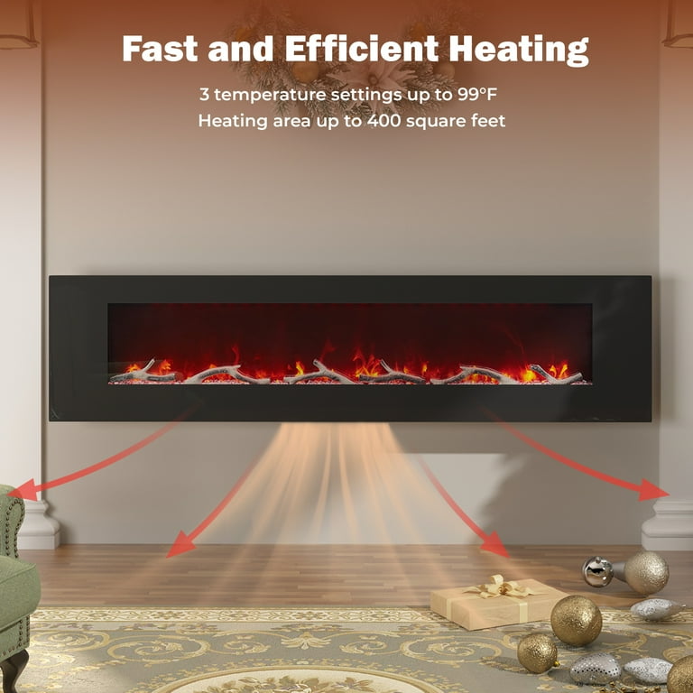 Mondawe 72&quot;&quot; Wall-Hanging Electric Fireplace, 1500W, Remote 