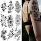 thumbnail image 1 of 20 Hojas Grandes Realistas Rosa Peonía Flor Tatuaje Temporal Adultos Mujeres Impermeable Negro Tatuaje Etiqueta 3d Flor Señora Hombro Tatuajes Temporal Hoja DIY Sexy Brazo Tatuaje Estilo Aleatorio, 1 of 5